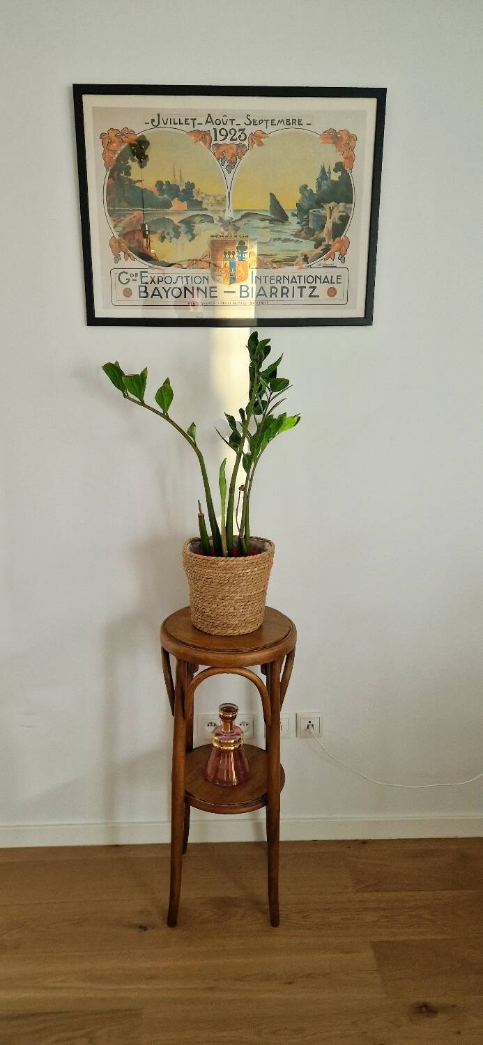 1940s curved wood side table