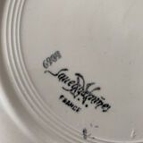 Plate flat flowered sarreguemine numbered