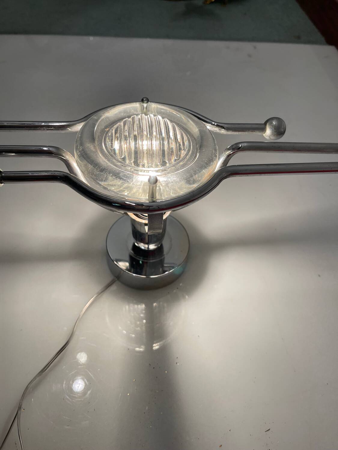 Steel Italian Sconces Sculptural Form Glass Lens 1970 Stilkronen