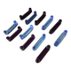 12 porte - couteaux en verre de 2 couleurs