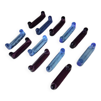 12 porte - couteaux en verre de 2 couleurs