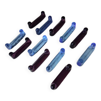 12 glass knive holders of 2 colors