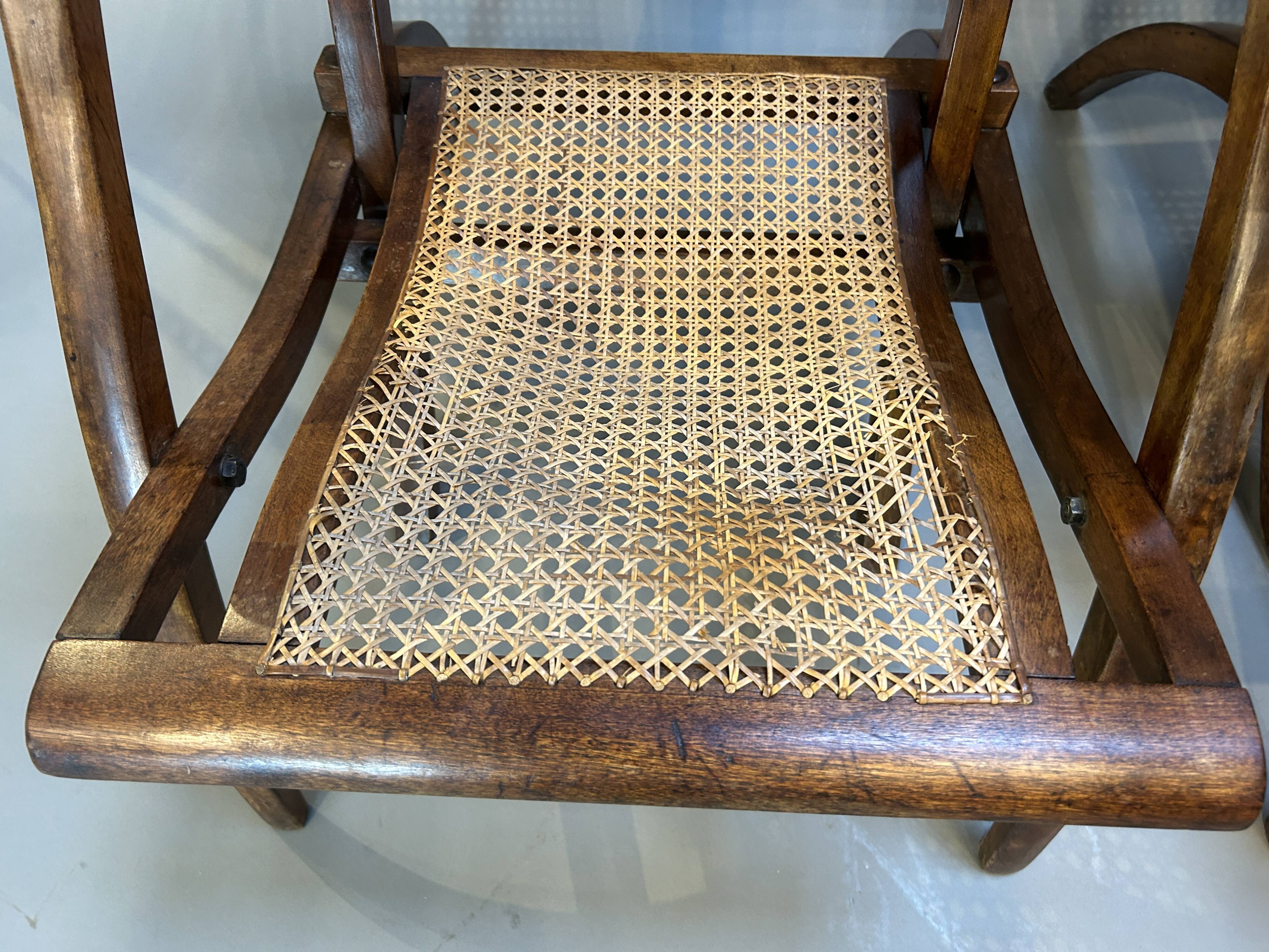 Pair Edwardian Steamer Deck Chairs