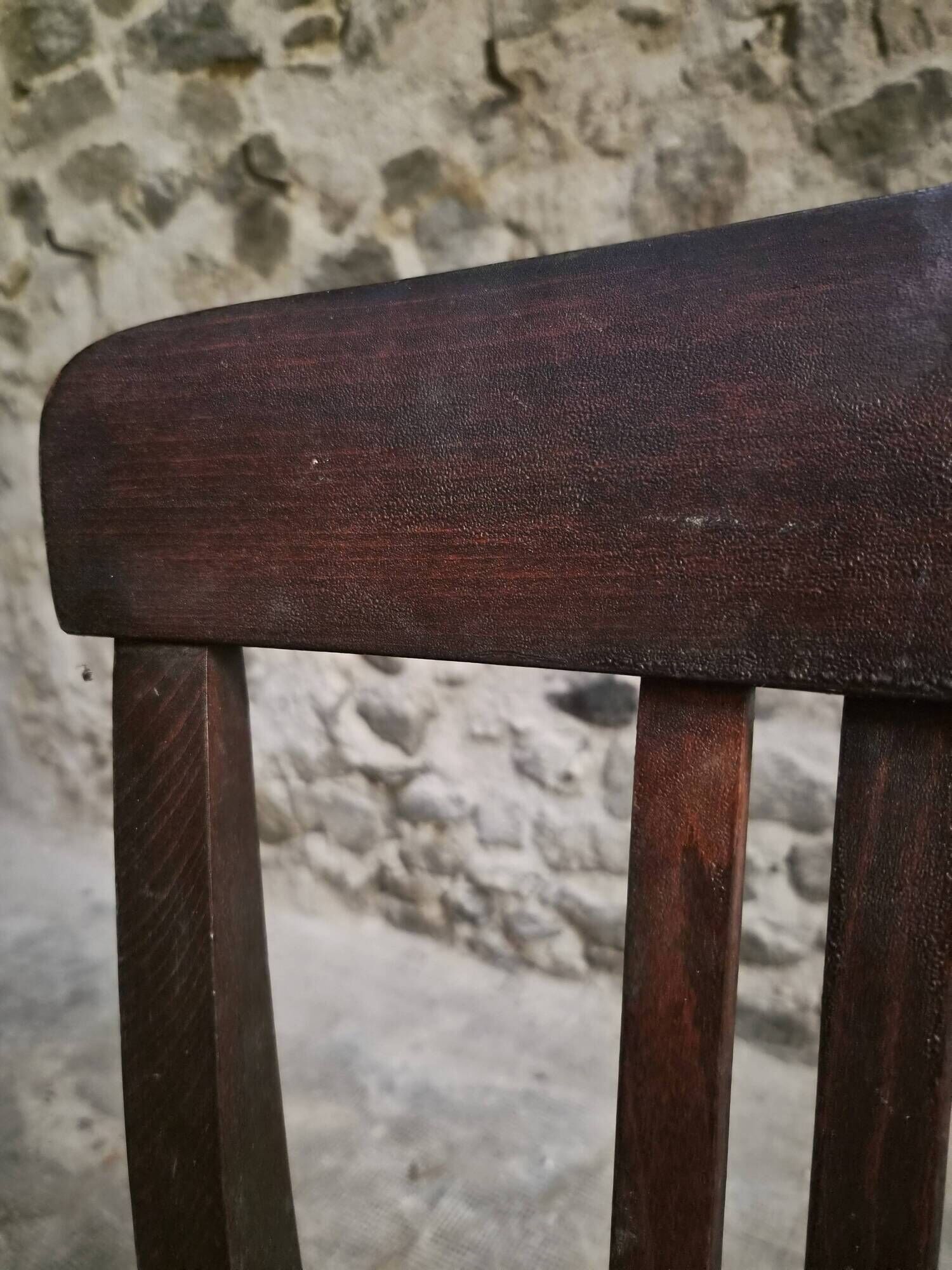 Set of 4 antique French bistro chairs Stella, circa 1900–1920.