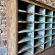 Large double-body industrial shelf in patinated metal – t furniture
