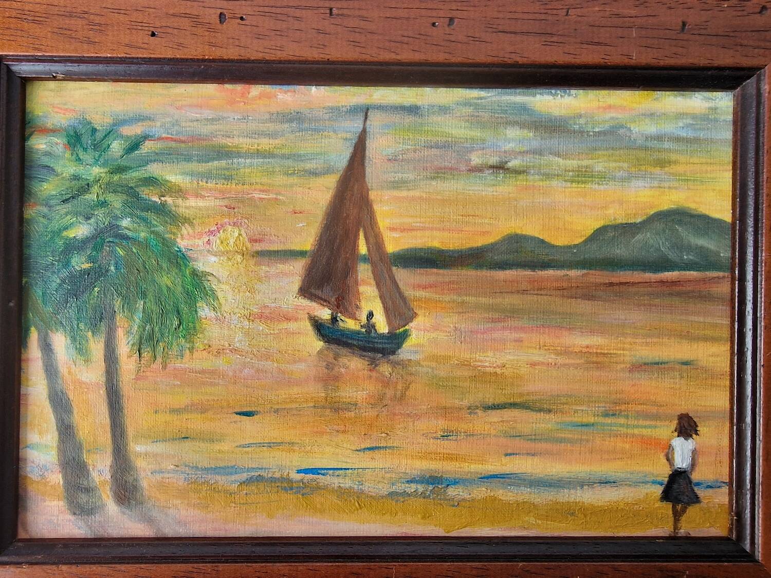 Tropical style sunset painting