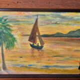 Tropical style sunset painting