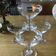 4 antique champagne glasses engraved