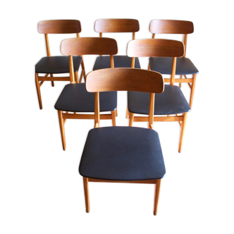 Série de 6 chaises scandinaves Ulferts