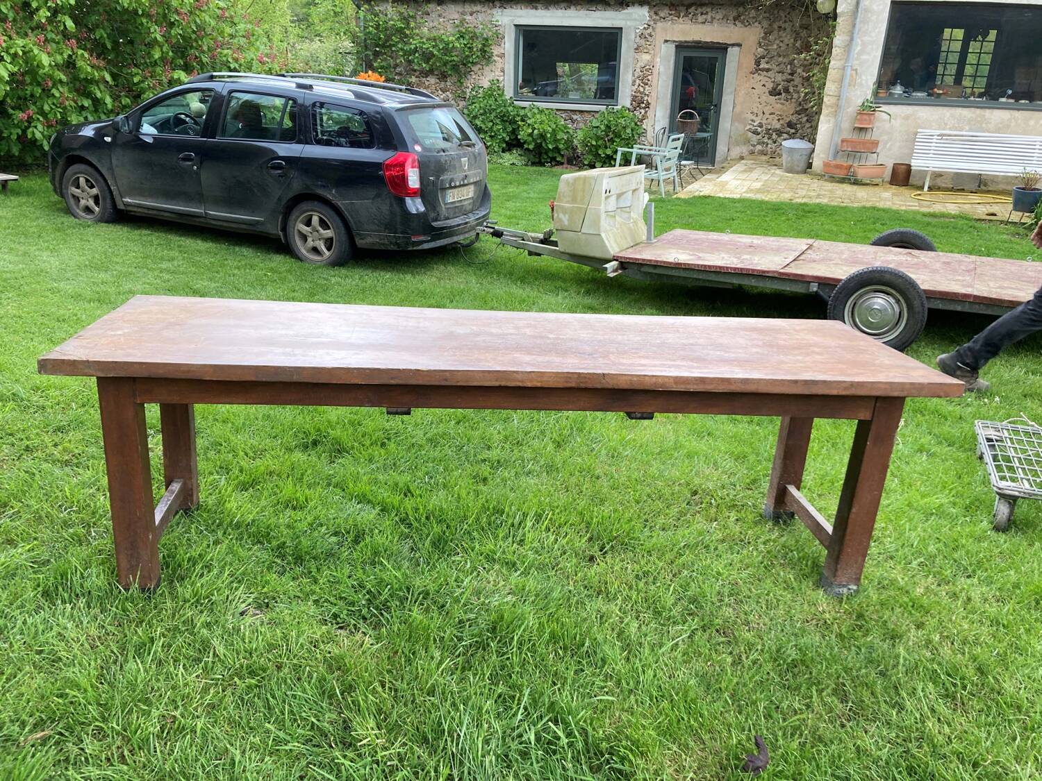 Grande Table rectangulaire ancienne en chêne