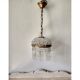 Brass hot air balloon pendant light with crystal drops