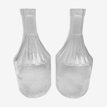 Pair of glass decanters