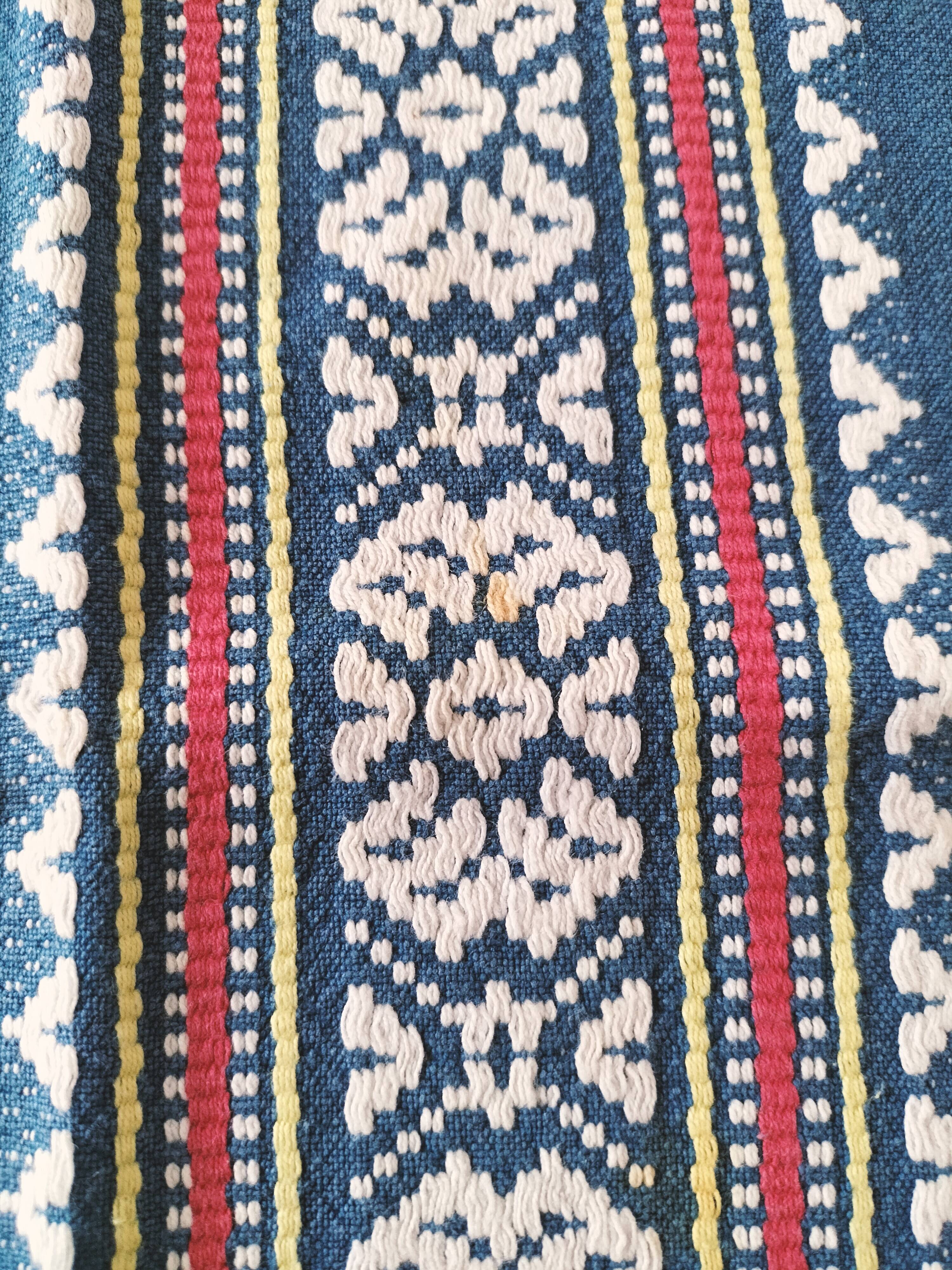 grande nappe et 11 serviettes vintage basque bleu indigo,