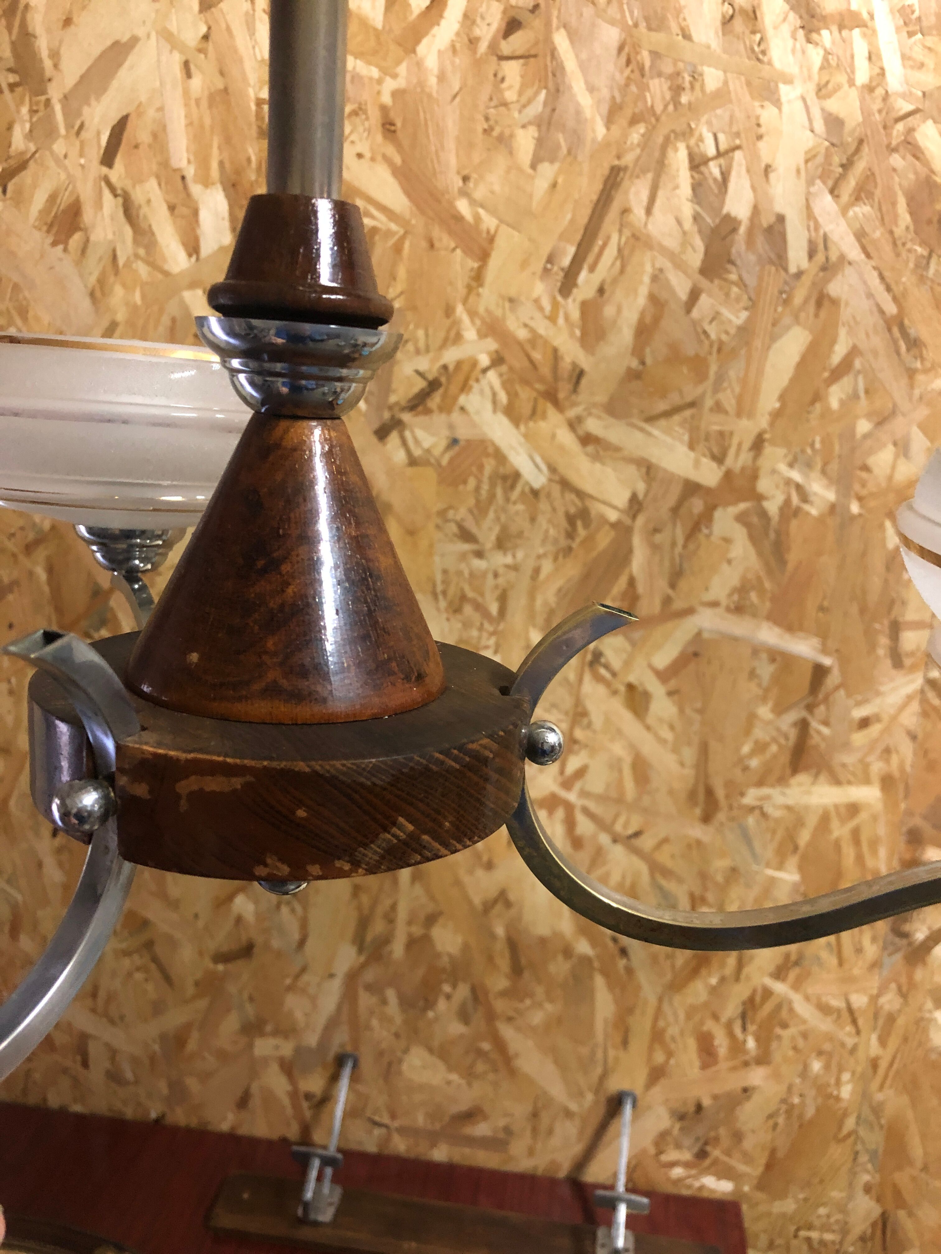 Chandelier 3 burners glass of Clichy