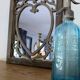Wooden mirror with heart motif – natural patina