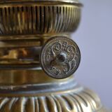 19th c. longwy earthenware oil lamp