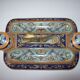 Old 18th-19th century inkwell with polychrome and salamander decoration