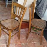 Pair of Luterma bistro chairs with caned seat
