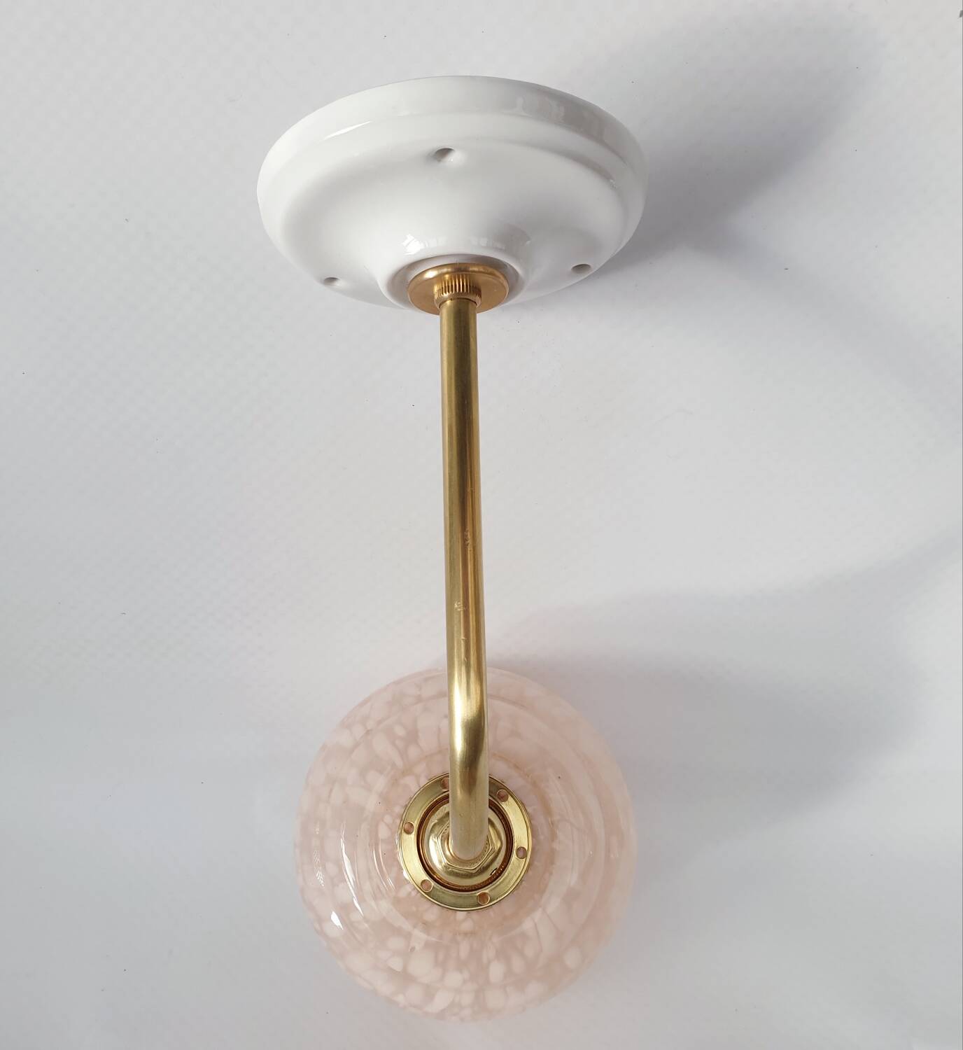 Swan neck and speckled glass wall lamp