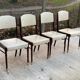 4 Scandinavian chairs in solid wood and white imitation leather