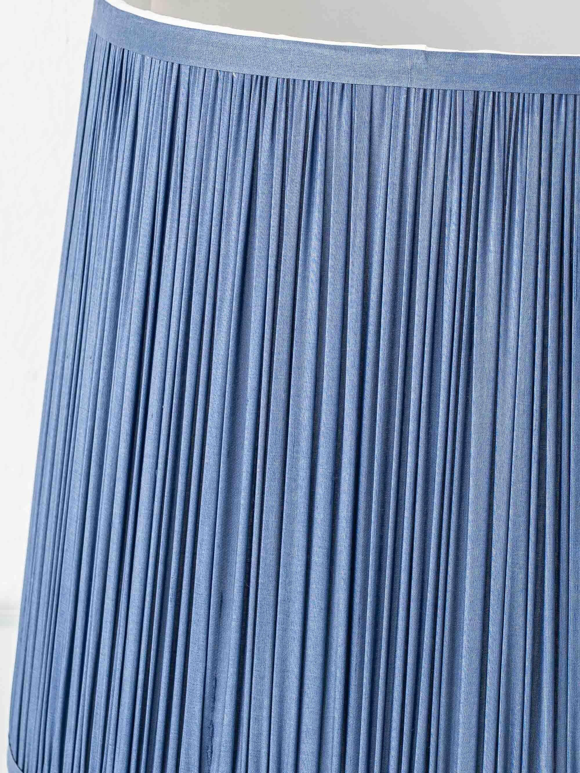 Pair of Royal Delft blue and white ceramic table lamps, 1905, with new pleated silk shades.