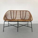 Mid-Century Rattan Bench, 1960s Product Overview