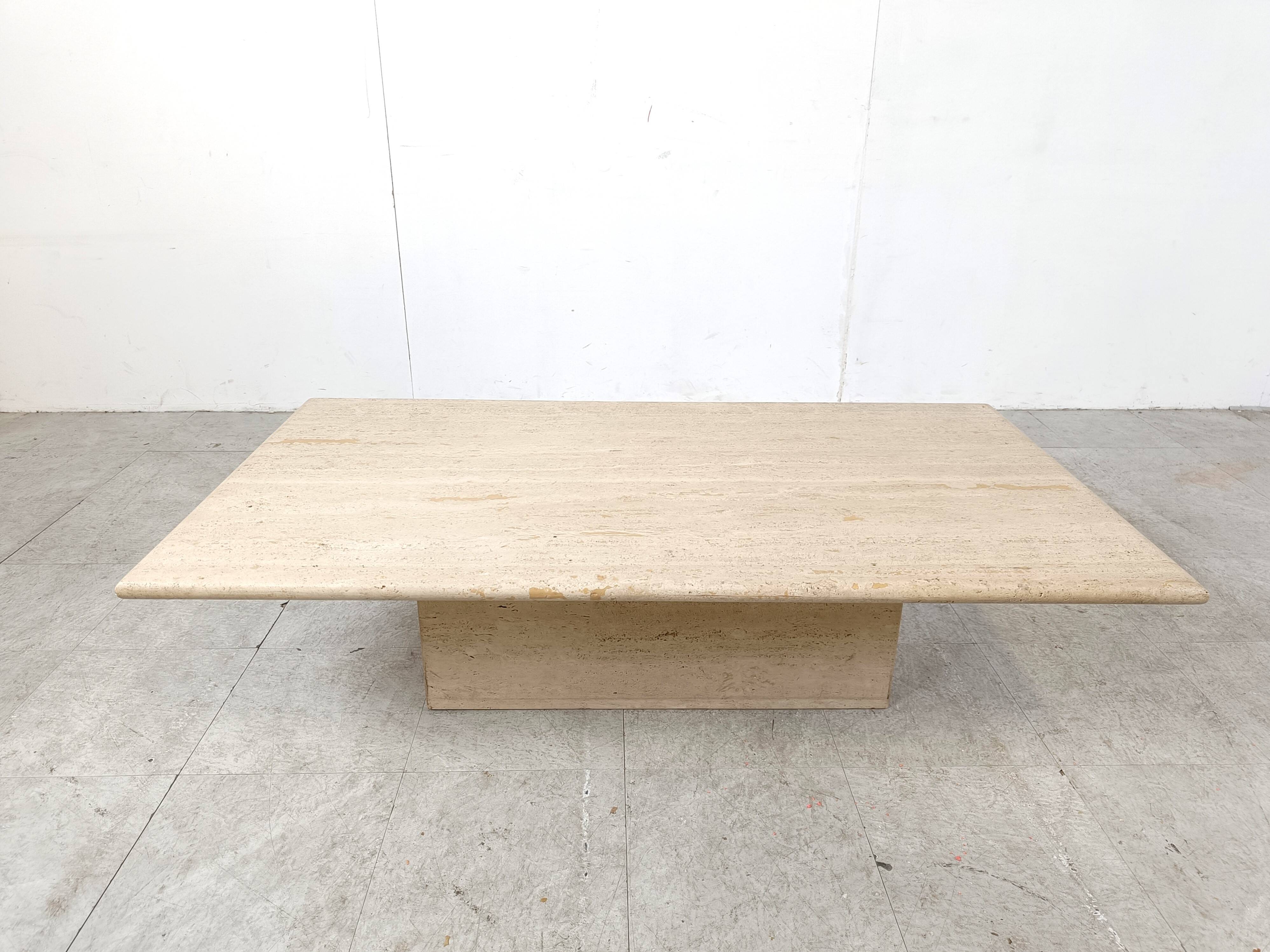 Travertine Coffee Table 1970s, Italy