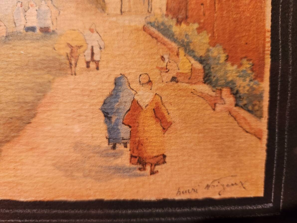 Orientalist watercolour signed Henri Noizeux