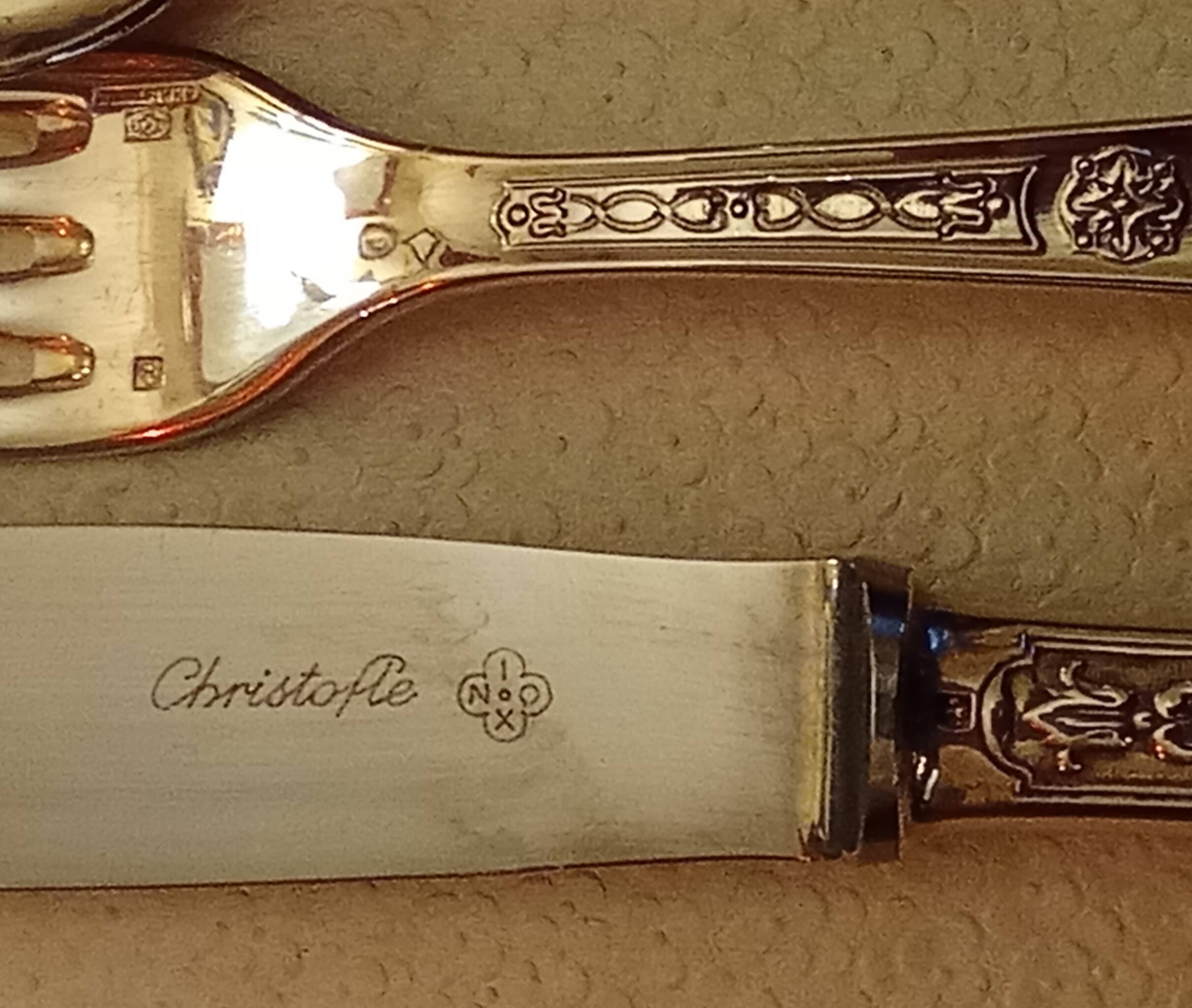 Christofle Villeroy pattern 4-piece cutlery set