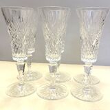 6 flutes en cristal taillé