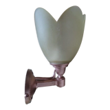 Wall lamp tulip paste frosted glass cast iron pink copper
