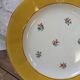 Set of 10 dessert plates with yellow border and floral decoration Sarreguemines