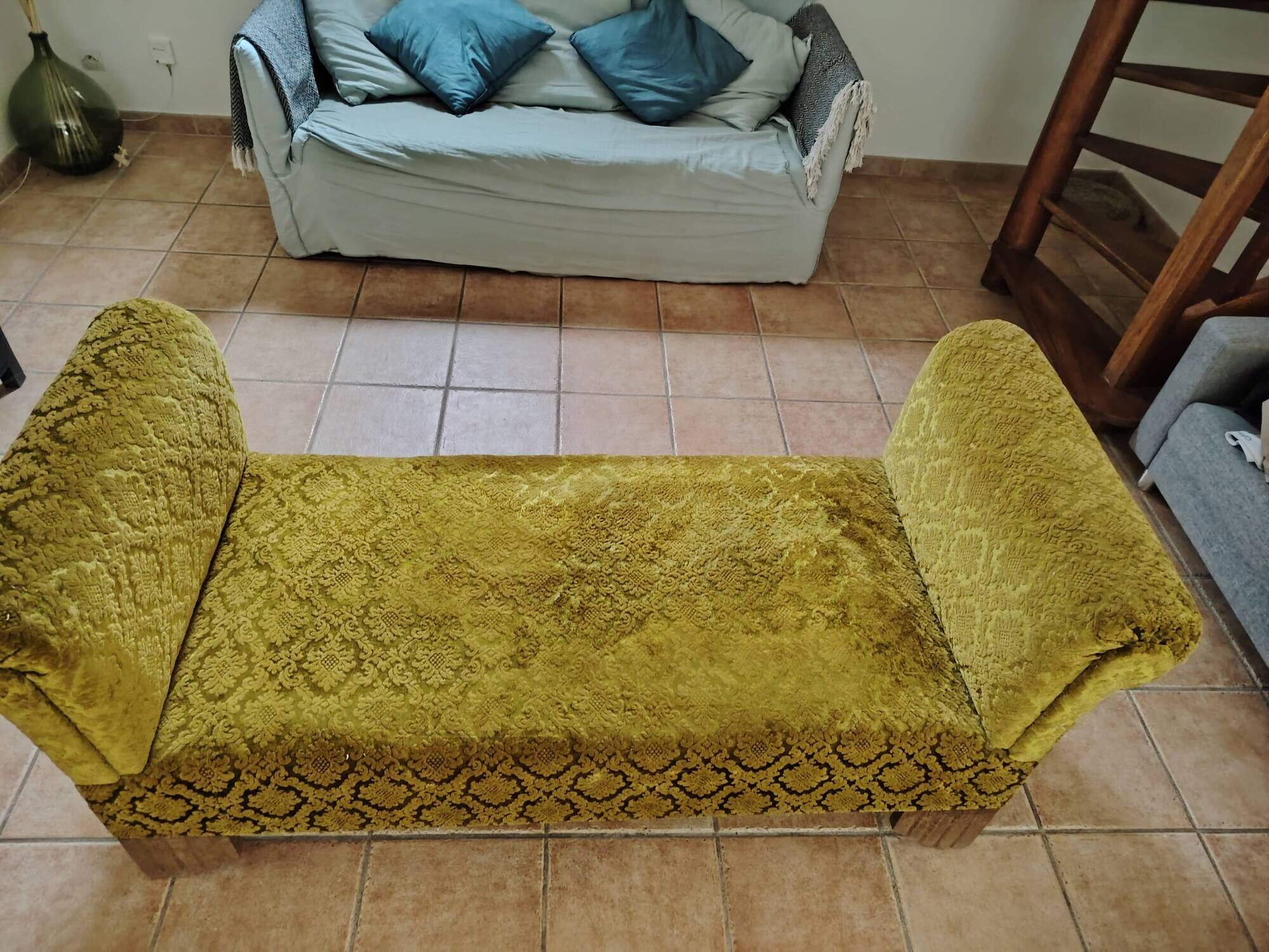Méridienne art déco en velours