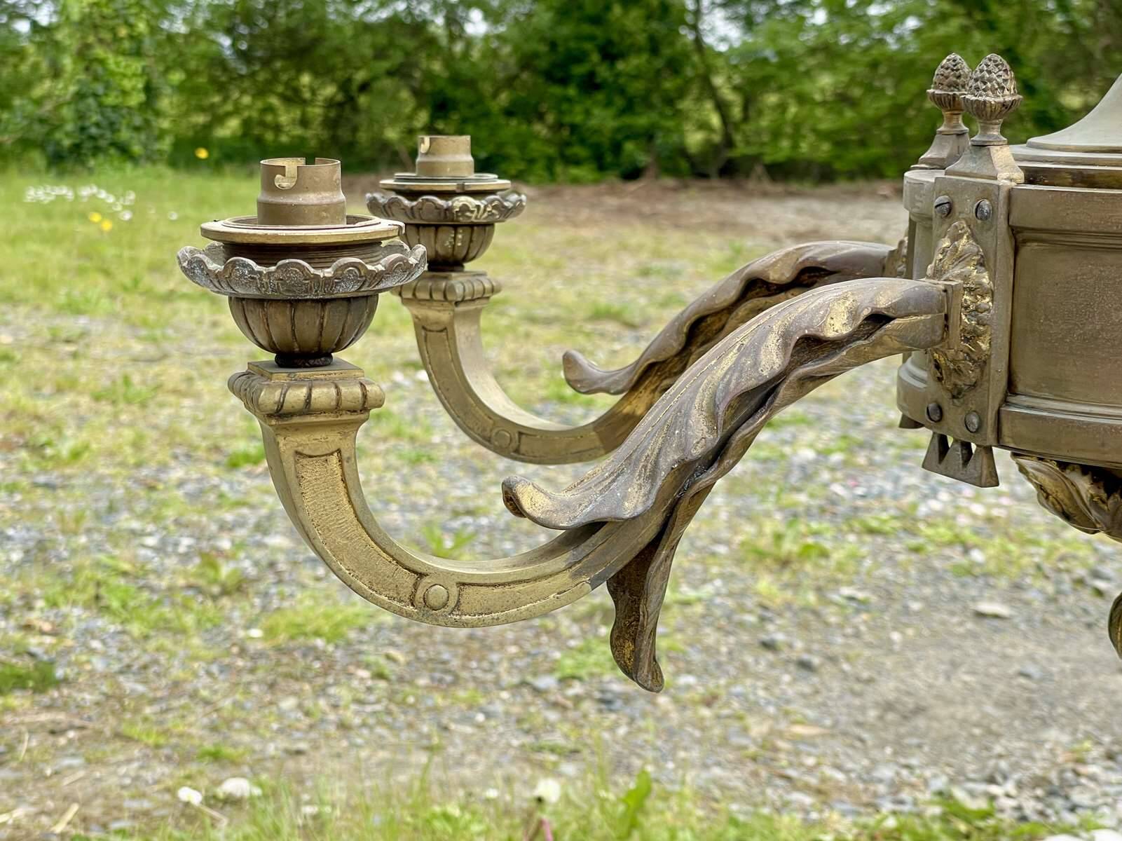 Lustre en bronze fin XIXème 6 feux