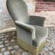 Fauteuil crapaud velours vert
