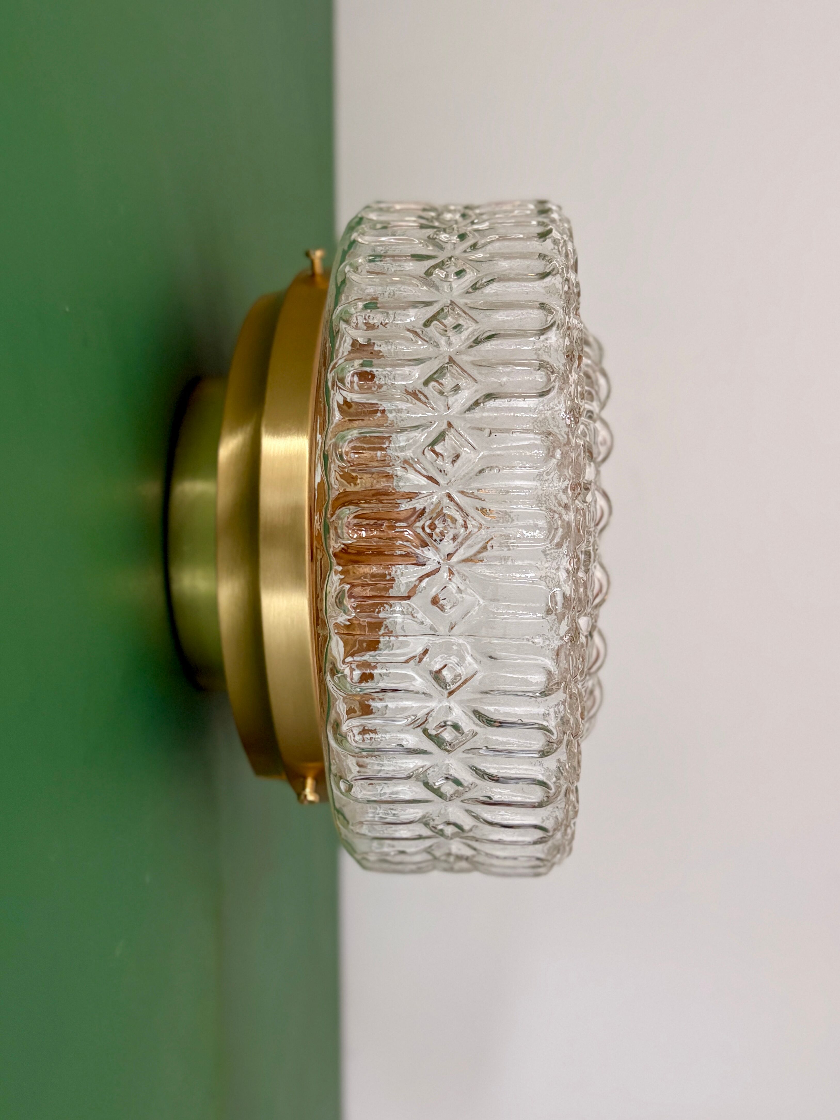 Vintage square glass globe wall/ceiling light (AX3)