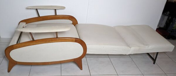 Fauteuil bolide transatlantique époque art déco modulable et transformable en méridienne 1930