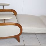 Transatlantic racing armchair, Art Deco period, modular and convertible into a daybed, 1930s
