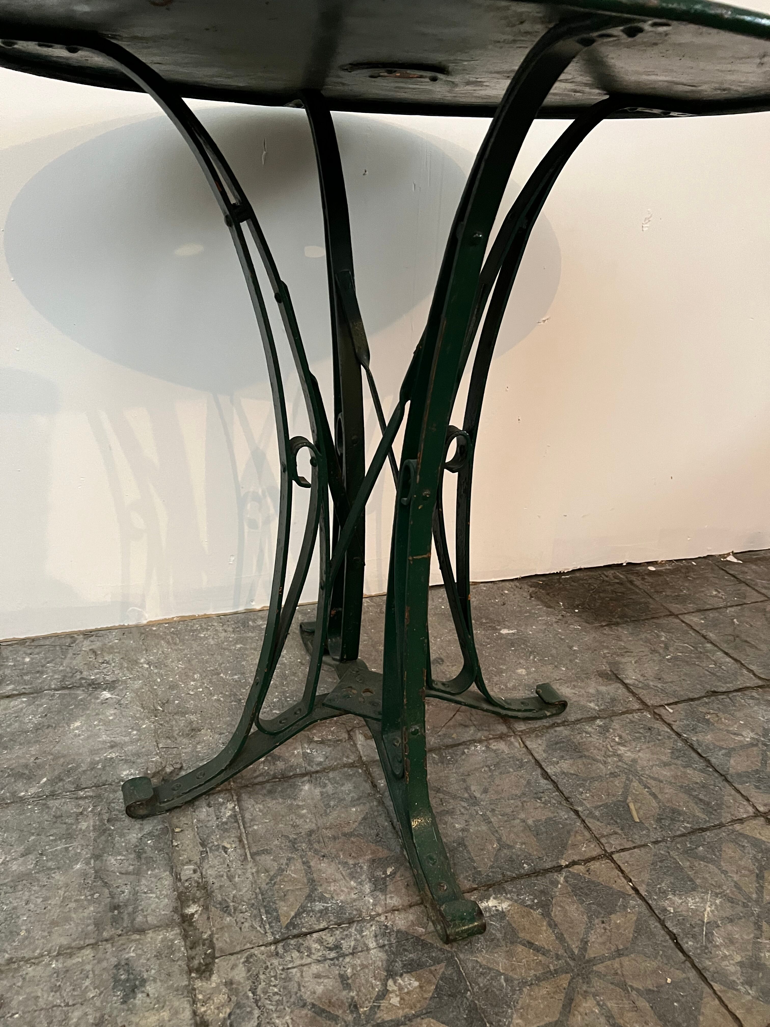 Garden table, wrought iron outdoor pedestal table