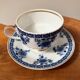 Tasse à thé en porcelaine Wallendorf avec soucoupe, Echt Kobalt, motif fleur bleue