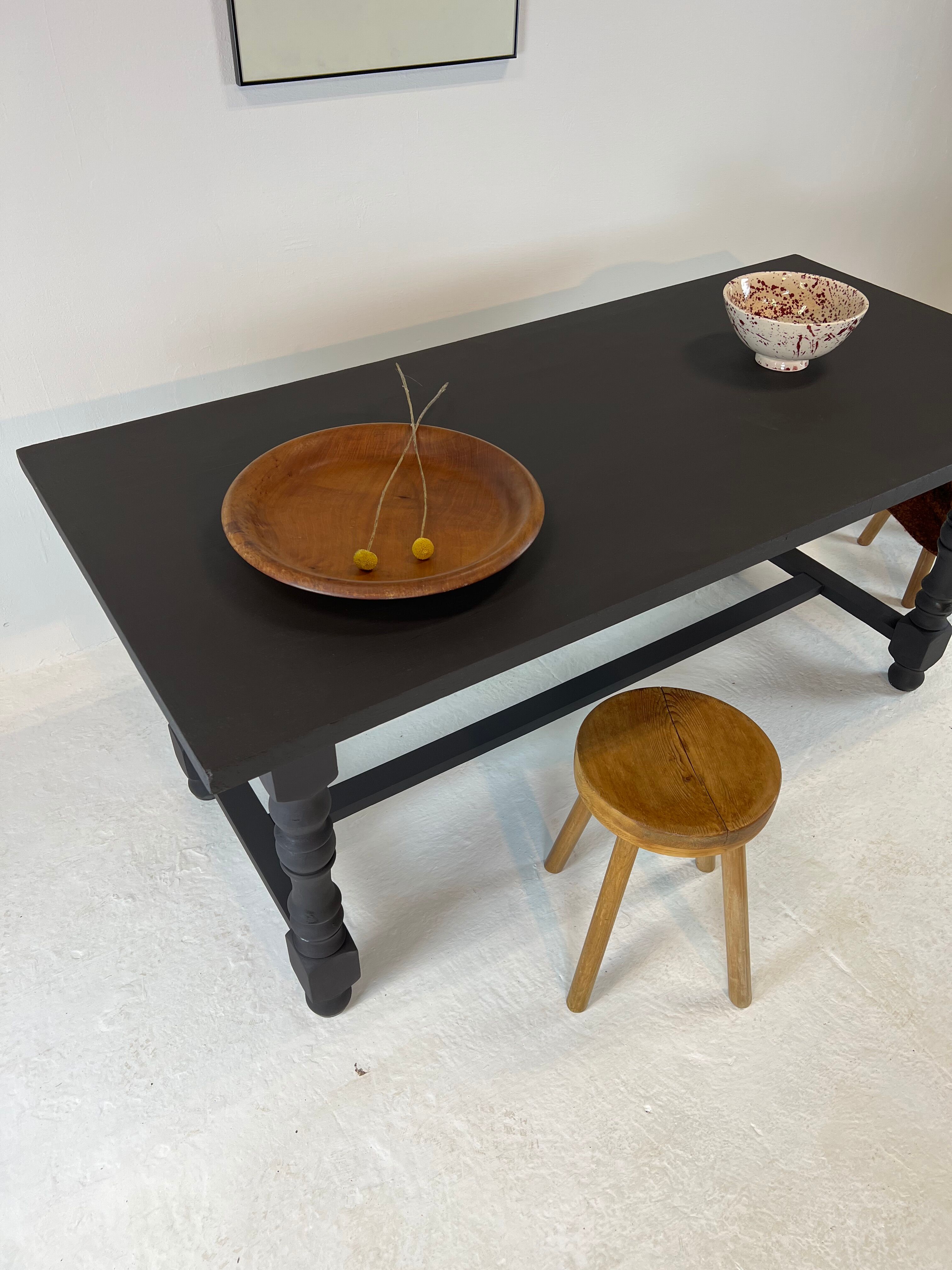 Matte black farmhouse table