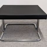 Set of 4 ottoman stools and 1 tubular coffee table, 1960s-70s