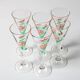 Set of 6 Mid-century Rare Floral Design Champagne Flutes / Italy / 1960s