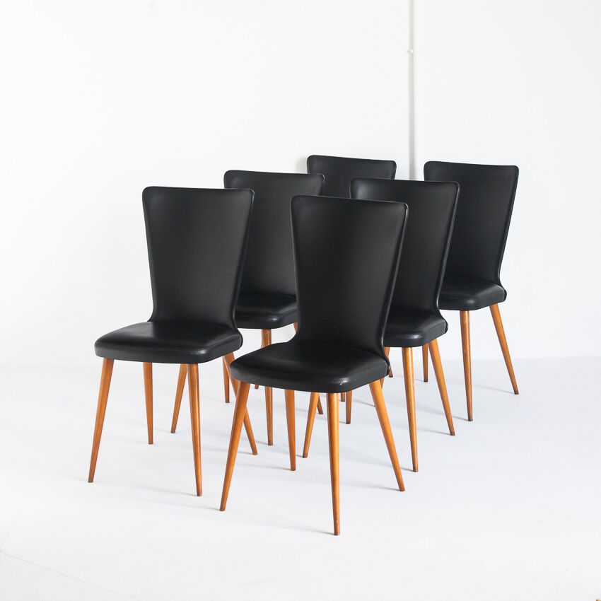 Set of 6 vintage chairs, France 1960