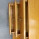 Vintage dressing table with a triptych mirror in oak.