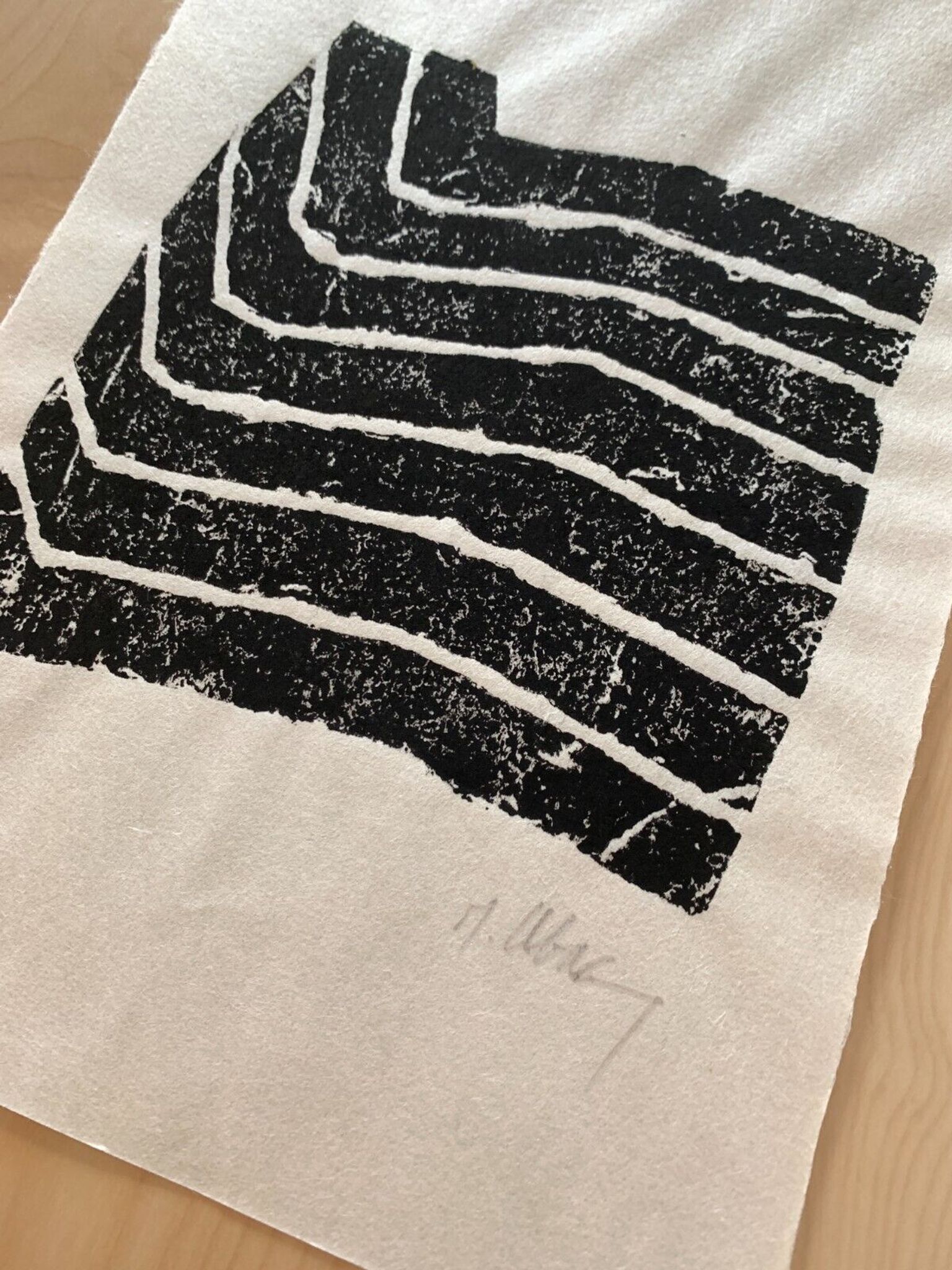 Original slate print on Japan by Raoul UBAC, Sillon I, 1975