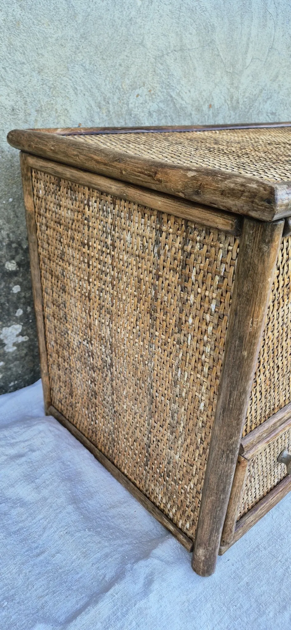 Vintage wicker chest of drawers furniture