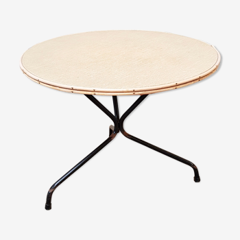 Table basse tripode rotin