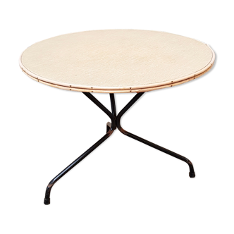 Table basse tripode rotin