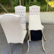 4 upholstered chairs in linen and ash, Maisons du Monde model Chloé.